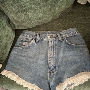 Reworked vintage wrangler lace trim shorts